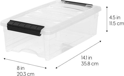 IRIS USA 6 Qt Stackable Storage Bins - BPA-Free, Durable Nestable Containers with Lids - 10 Pack, Pearl Color