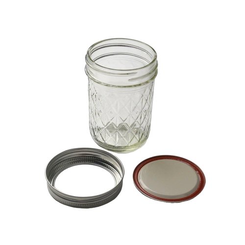 Ball - 8 oz Quilted Mouth Glass Mason Jars | 11 Pack Jars with Airtight Lids | Large Glass Jar for Food Storage with Lids | Ideal for Canning, Fermentation, Pickling, Kombucha Brewing | Set of 11
