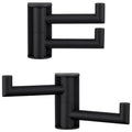 Suyar Double Towel Hook Matte Black, SUS 304 Stainless Steel Heavy Duty Wall Hook for Bathroom, Swivel Coat Holder, Towel Hanger with 2 Foldable Arms, 2 Pack