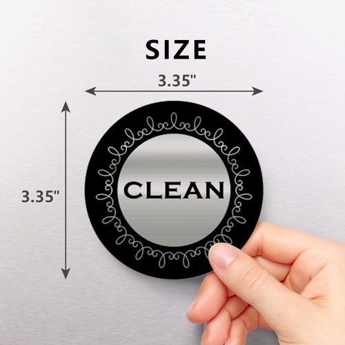 Clean Dirty Magnet for Dishwasher,Silver Brushed Dishwasher Clean Dirty Sign for Kitchen Organization and Storage (Round)