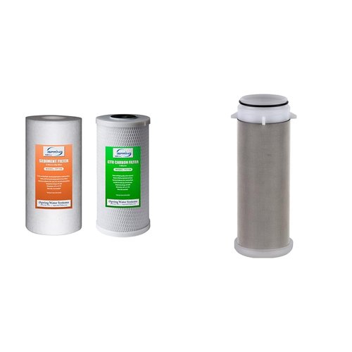 iSpring Whole House Water Filtration Replacement Cartridge Pack with Sediment and Carbon Block Filters, Model WGB21B and FWSP50
