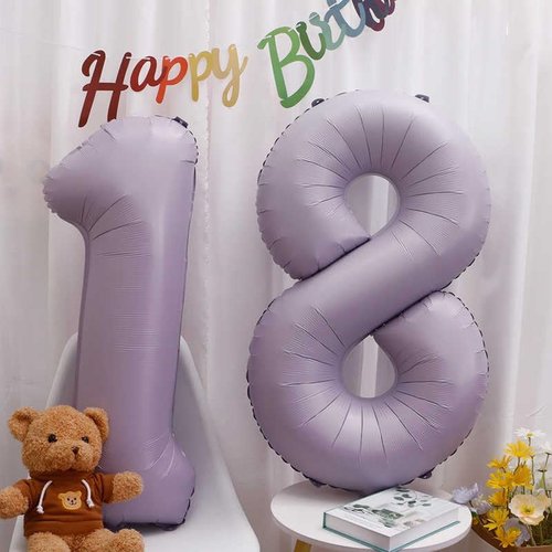 Lilac 8 Balloon | 40-Inch Number Balloon for 8th Birthday Decorations | Lavender Party Supplies
