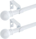 GXOACKJ Heavy-Duty Metal Curtain Rods - 2 Pack White, Adjustable 32-62 Inch with Brackets