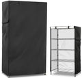 Exokugo Wire Shelf Cover,600D Heavy Duty 100% Waterproof Shelf Covers for Wire Shelving,Outdoor Storage Shelves Cover for Metal Rack,60" W x 24" D x 72" H,Black