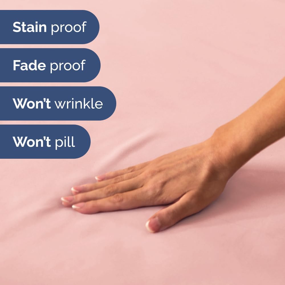 Regine Switzerland Short Queen Size 4-Piece Sheet Set - Soft, Breathable & Cooling Bed Sheets - Oeko-Tex Certified Baby Pink