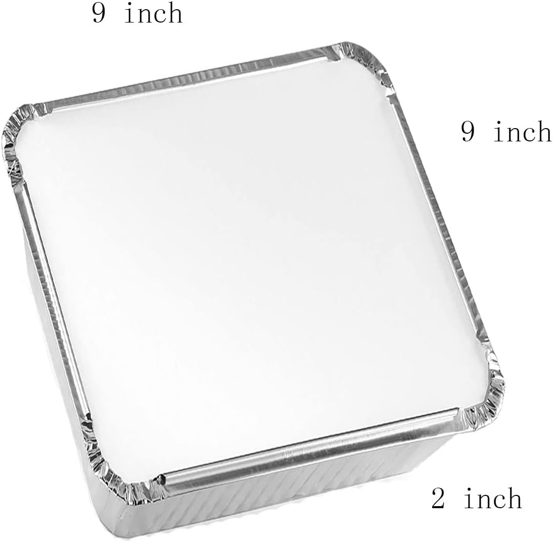 Aluminum Trays with Lids - 9x9 Disposable Foil Pans for Catering & Baking | 30 Pack Silver