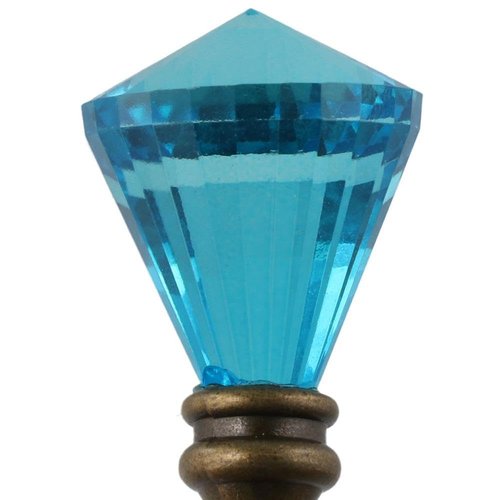 napkery 2 Pcs Ceiling Fan Crystal Pendant Blue Fan Pull Chain Charm Light Pull Chain Light Chain Extender