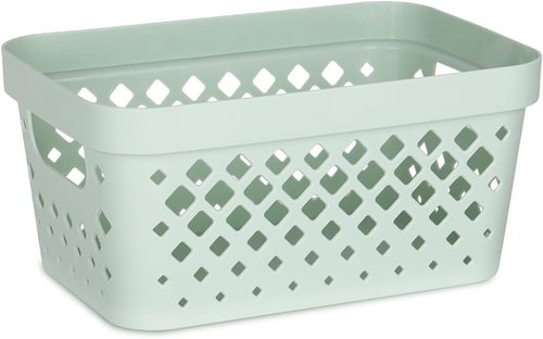 Glad Plastic Baskets - Set of 6 Organizing Bins for Pantry, Bathroom & Linen Closet | 1 Gallon, Sage