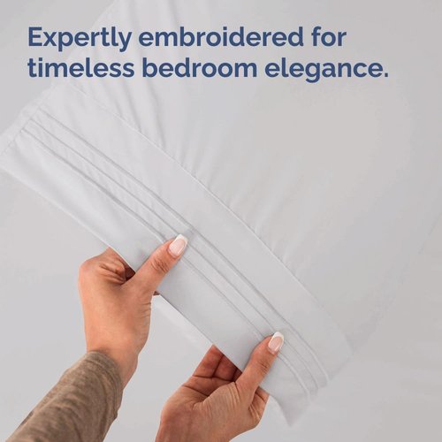 King Standard Pillow Cases - Soft Hotel Quality Covers | Comfy & Fade Resistant - 2 Piece Set in French Grey