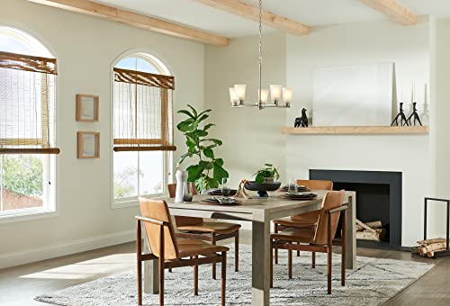 Kichler Stamos 5-Light Chandelier, Modern Ceiling Light Fixture for Living Room, Dining Room, Bedroom, or Foyer, In Brushed Nickel, (24" W x 15")