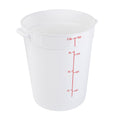 Restaurantware-Met Lux 8 Quart Food Storage Containers, 10 White Storage Containers - Lids Sold Separately, Red Volume Markers, Dishwashable Containers, Side Handles, For Storing Foods