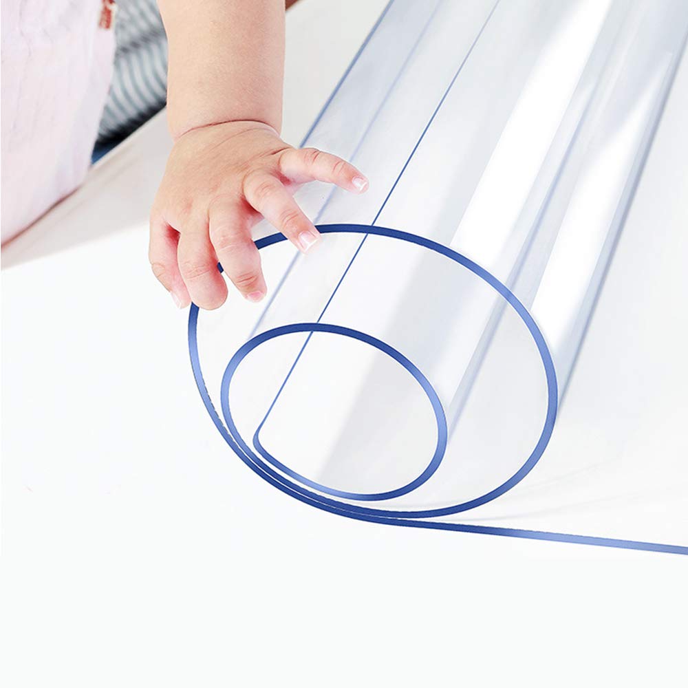Clear Table Protector Plastic Table Cloths PVC Night Stand Table Cover Mat Office Desk Mat Shelf Surface Protection Crystal Children Painting Cover Pad Transprent Rectangular 24x32 inch