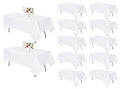 12 Pack White Tablecloth 60 x 102 Inch Rectangular Table Cloth for 6 Foot Rectangle Tables, Wrinkle Resistant Washable Polyester Fabric Table Covers for Wedding Party Banquet Buffet and Camping