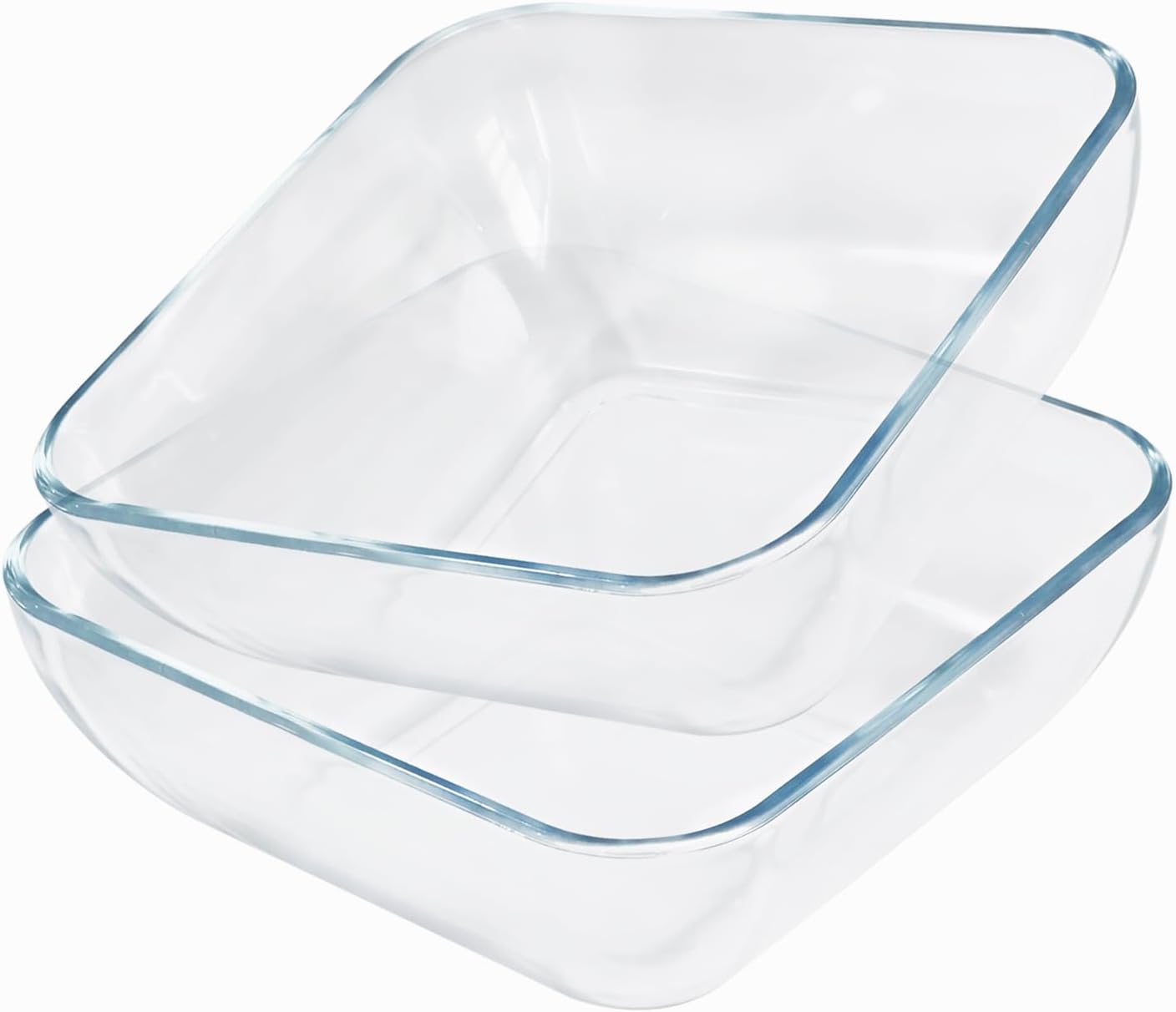 Regine Switzerland 2-Quart Glass Mixing Bowls Set - Durable Tempered Glass | 8-Inch Square Design