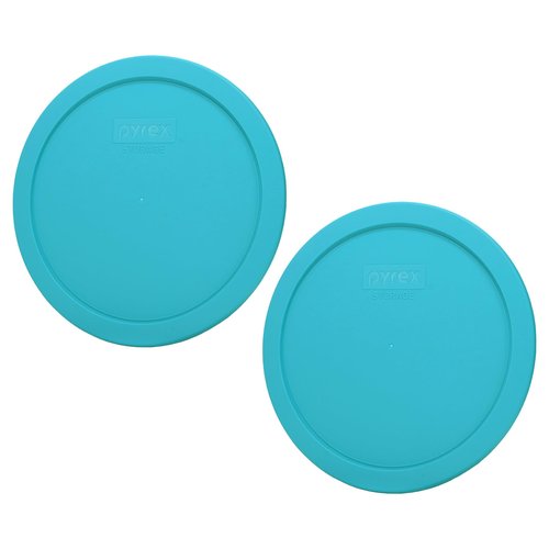 Pyrex 7402-PC 6/7-Cup Turquoise Food Storage Replacement Lid (2-Pack) - Made in USA