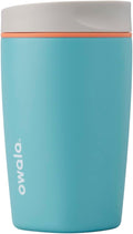 Owala SmoothSip Insulated Stainless Steel Coffee Tumbler - Reusable 12 oz Hot & Iced Coffee Cup | Grey/Blue