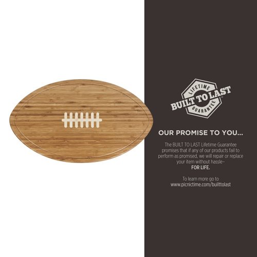 PICNIC TIME NCAA Football Cheese Board - Novelty Charcuterie Board - Serving Platter, Cheese Boards Charcuterie Boards, Wood Cutting Board, (Bamboo)