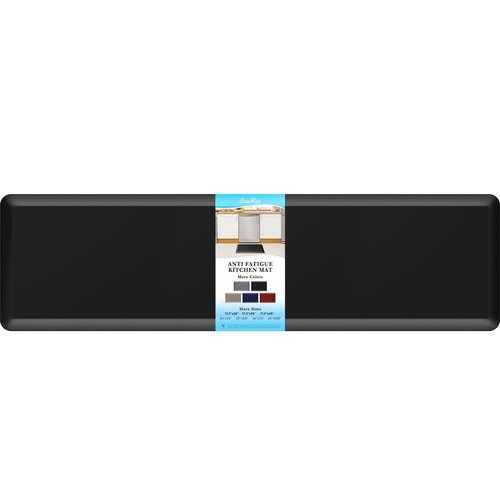 4/5 Inch Thick Kitchen Mats for Floor, StepRite Kitchen Rug for Standing Desk, Non-Slip, Thicker, Stain & Water Resistant, Comfort Anti Fatigue Floor Mat for Home, Kitchen, Office - Black,108 * 30''