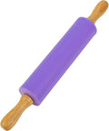 Koogel Rolling Pin - 12 Inch Non-Stick Silicone Surface with Wooden Handle | Perfect for Baking Pies, Pastries & Cookies