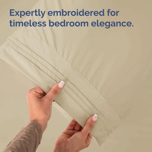 King Standard Pillow Cases - Ultra-Soft Hotel Quality Covers | Wrinkle Resistant & Machine Washable - 2 Piece Set in Cream