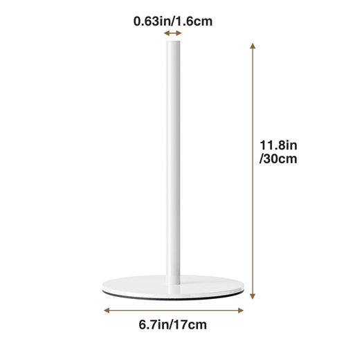 White Paper Towel Holder Free-Standing Kitchen Roll Holder, Kitchen Towel Holder for Kitchen Rolls Organizer, Classic Fashion Kitchen Roll Dispenser Suit for Any Kitchen