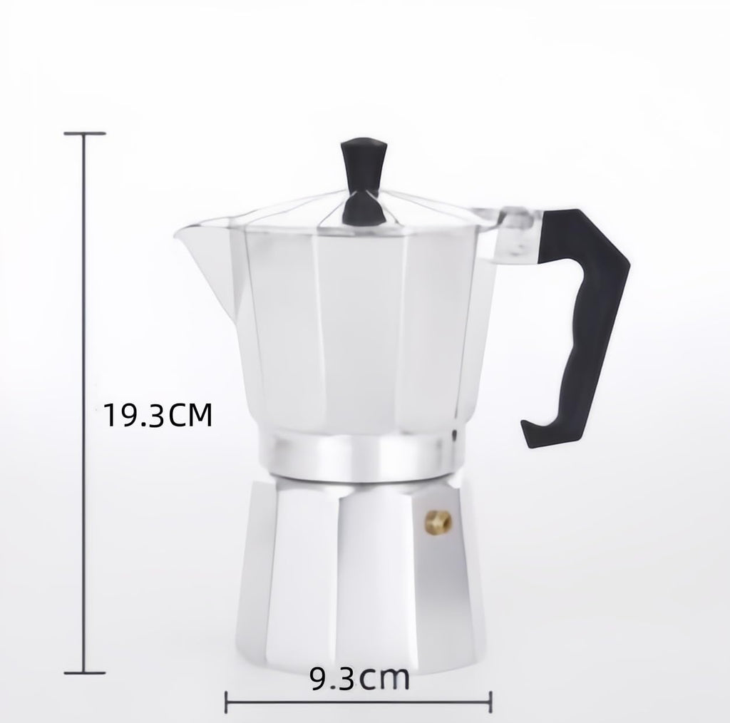 MVPLUE Classic Moka Pot 6 Cup 9 oz，Stovetop Espresso Maker Aluminum Silver，Cuban Coffee Maker， Greca includes Replacement Parts，Perfect Camping Coffee Pot，Make Delicious Coffee Easily at Home