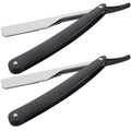Uonlytech Manual Straight Edge Razor - Portable Black Barber Blade for Precise Shaving & Beard Styling