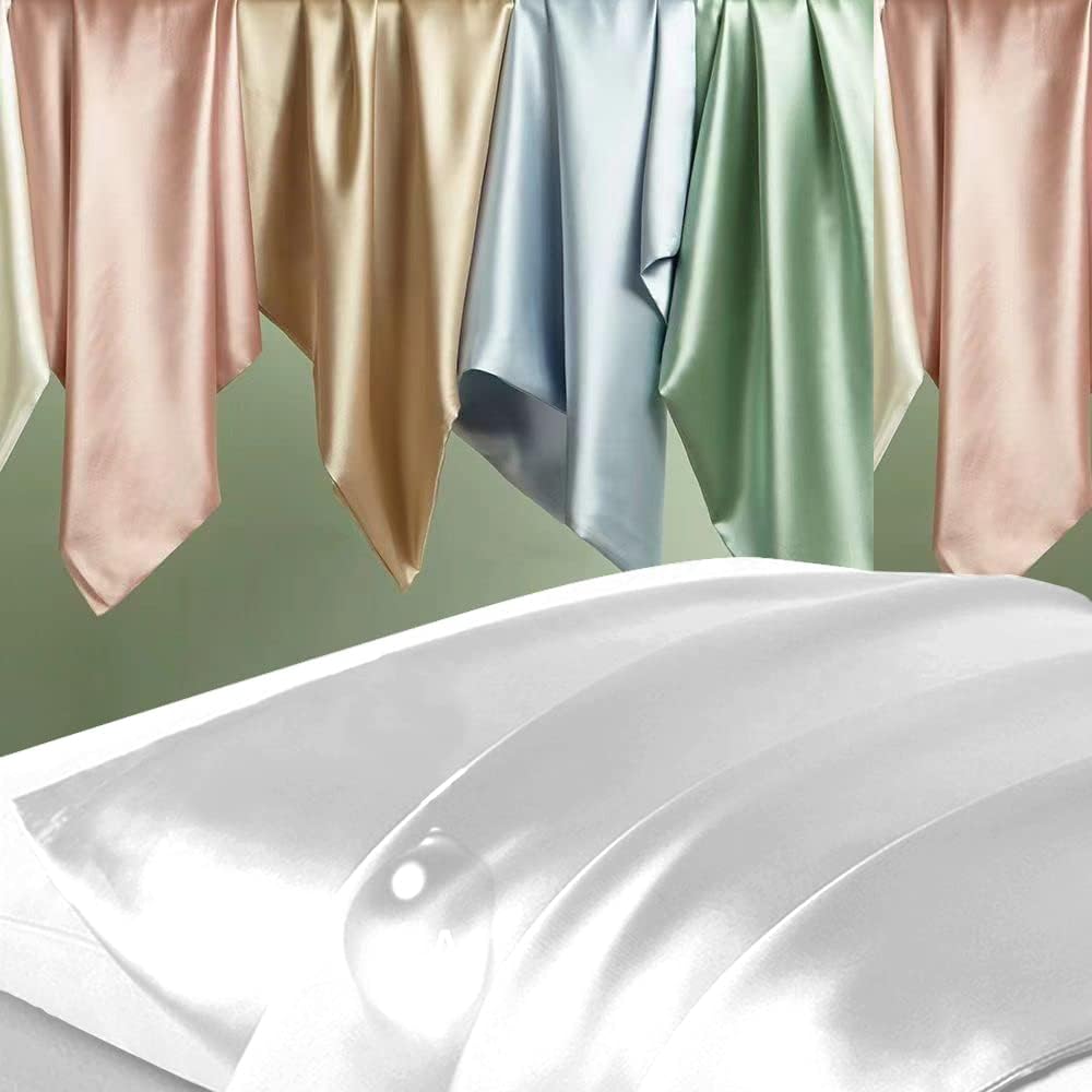 Regine Switzerland Silk Pillowcase Set - Natural Mulberry Silk for Hair & Skin | King Size, White - 2 Pack