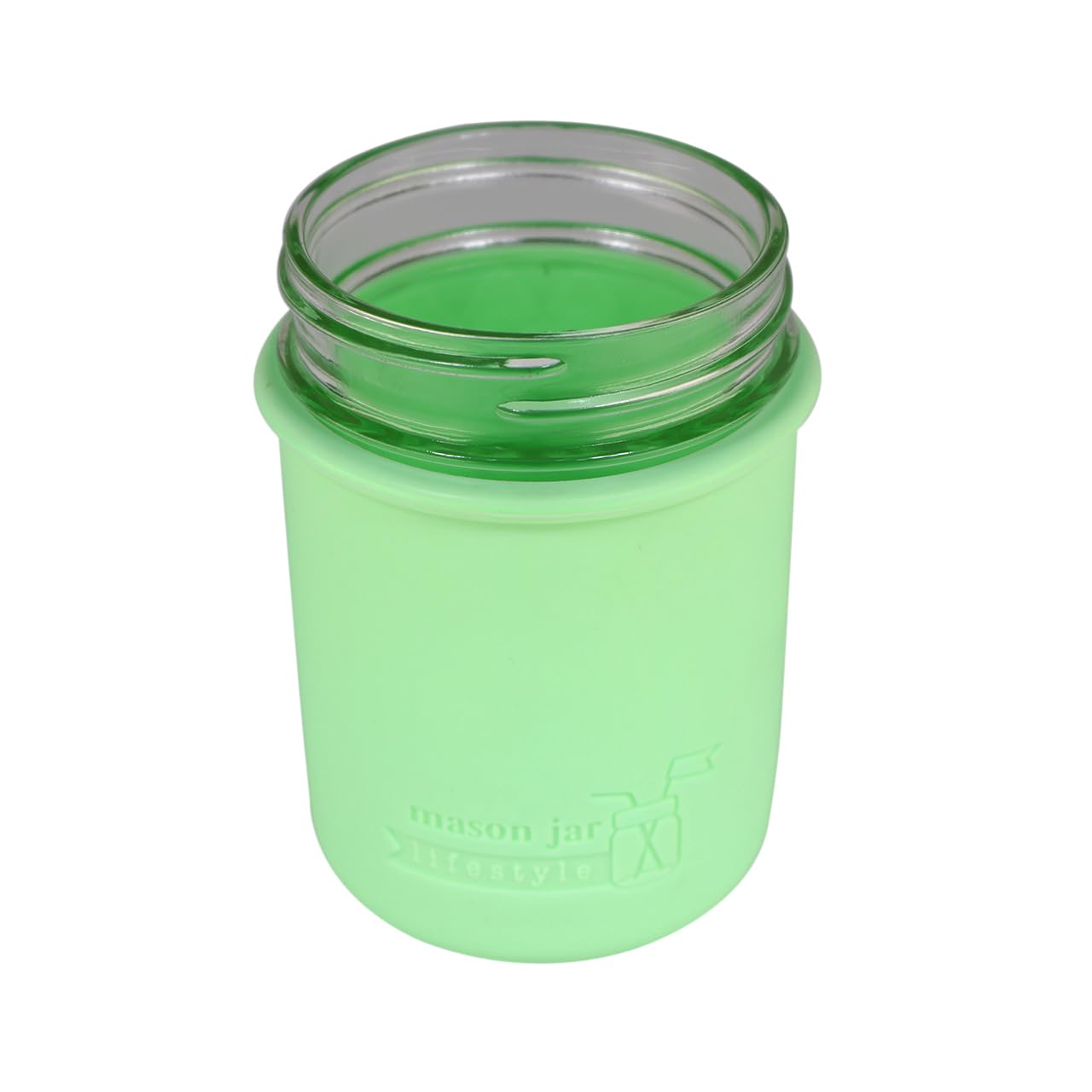 Mason Jar Lifestyle Regular Mouth Half Pint 8oz Silicone Sleeves/Jackets for Protecting Ball, Kerr, Quilted Canning Jars (Mint Green, 2 Pack)