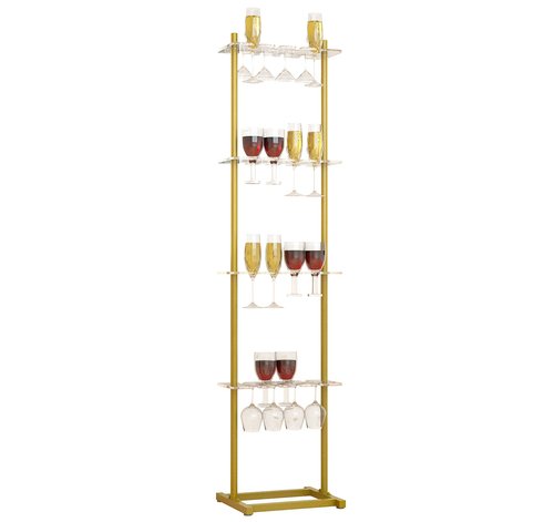 WYJREES Champagne Wall for Party, 4 Tier Acrylic Champagne Wall Holder with 32 Glass Slots, Movable Champagne Wall Flute Stand for Wedding, Parties, Events, Bridal Showers, Photo Booth Props