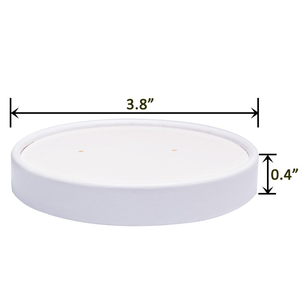Belinlen Paper Ice Cream Cups with Paper Lids, Hot/Cold Soup Cups with Lids (White) (25, 16 oz)