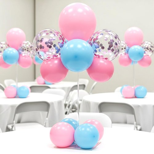 lightsfever Reusable Acrylic Balloon Stand Kit – Heavy Duty Tabletop Display with Sticks and Base, Ballon Stands for Centerpieces, Centerpiece Table Decorations for Parties (6 Pack 16 inch)
