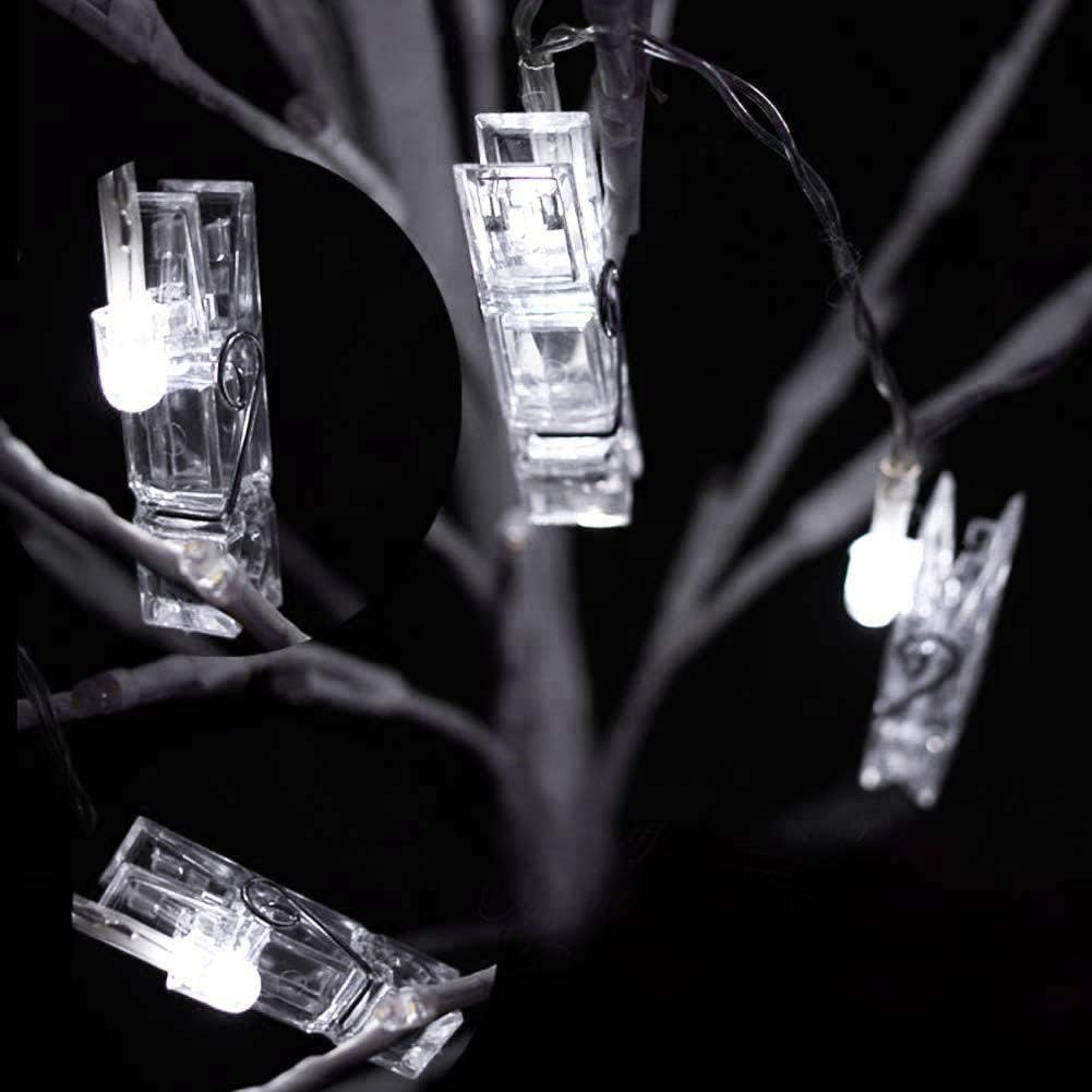 Skiennix Photo Clips String Lights - 20 LED Warm White Fairy Lights, 9.8Ft for Dorm & Party Décor
