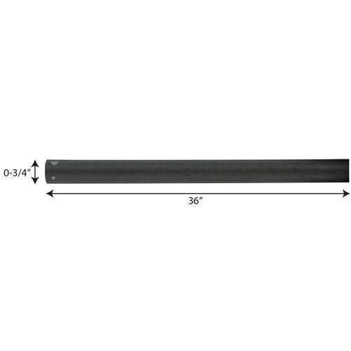 Progress Lighting AirPro Collection 36 in. Ceiling Fan Downrod in Blistered Iron,Black