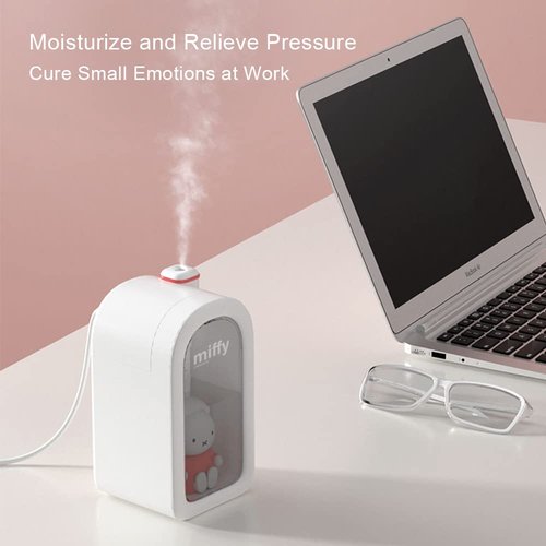 Mipow X Miffy Cool Mist Humidifier - Ultrasonic Quiet , Mini Cute Humidifier with Night Light for Bedroom/Babies Nursery/Office, 380ml