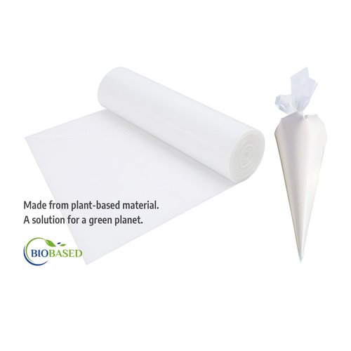 Keenpioneer Disposable Piping Bags, Biobased, 21 Inch, Extra Thick Cake Decorating Pastry Bags, Pack of 100 in a Dispenser Box, Clear, Professional Grade for Chefs and Home Bakers