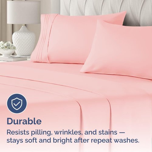 King Standard Pillow Cases by King - Ultra-Soft Hotel Quality Covers | Fade-Resistant & Wrinkle-Free - Baby Pink - Set of 2