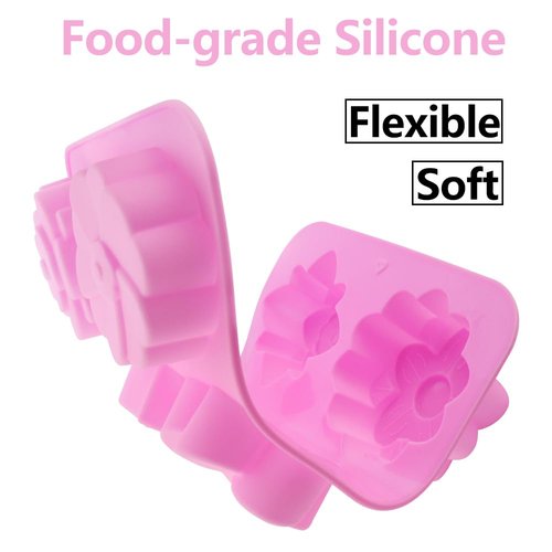 2 Packs 6-Cavity Silicone Flowers Shap Mold Assorted Silicone Flower Soap Mold Mixed Tulip Mold DIY Soap Molds for Handmade Chocolate Biscuit Cake Muffin Jelly Ice Cube