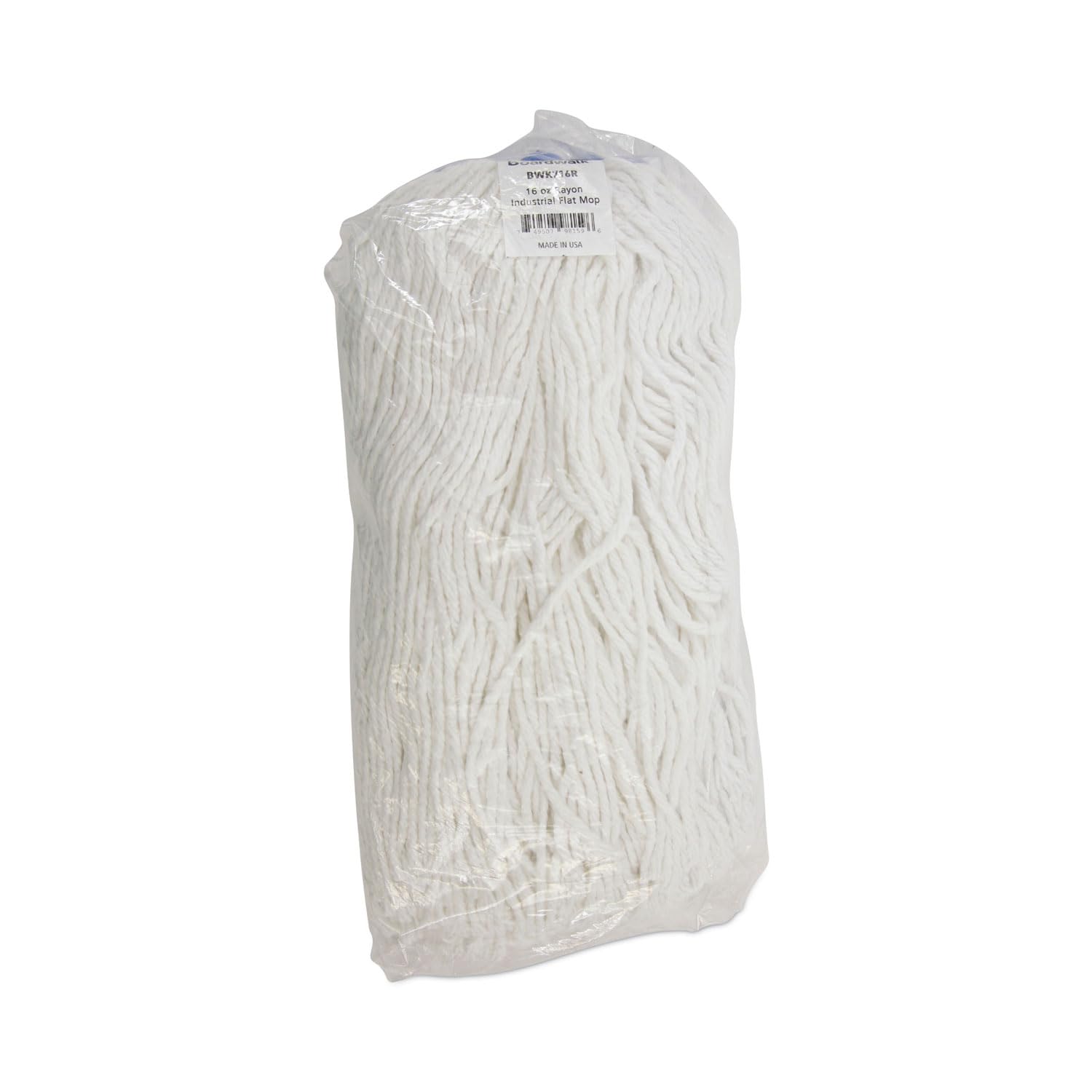 Boardwalk UNS 716R Cut-End Lie-Flat Wet Mop Head, Rayon, 16oz, White (Pack of 12)