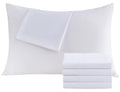 White Pillowcases Queen 4 Pack, 20x30 Pillow Cases with Envelope Closure, Soft Plain Brushed Microfiber Covers Breathable Wrinkle-Resistant