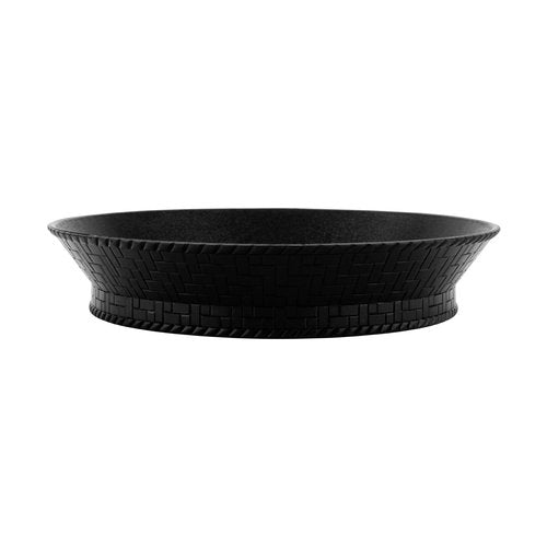 G.E.T. RB-880-BK Round Serving Basket with Base and Drainage Slots, 10.5", Black (Set of 12)