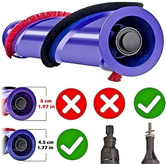 SCREENTRONICS Roller Brush Roll Bar Compatible Replacement for Dyson V6 Old V7 Animal Absolute Cordless Stick Vacuum Cleaner 966821-01, 966084-01