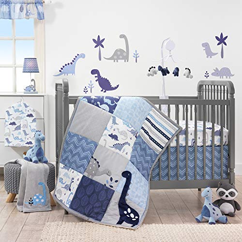 Bedtime Originals Roar Dinosaur 3 Piece Crib Bedding Set, Blue/Gray, ‎44x1x35 Inch