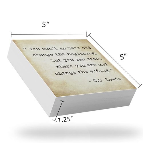 Inspirational Quotes Office Decor for Men, Rustic Wooden Block Plaque Box Sign for Home Office Desk Shelf Table, Motivational Wall Decor Inspirational Gifts for Women Men Friends - C.S. Lewis