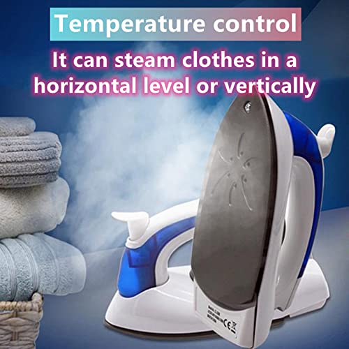 Portable Mini Steam Iron, Handheld Folding Flat Iron for Clothes, Non Stick Sole Plate, Temperature Control, Small Size for Home Travel