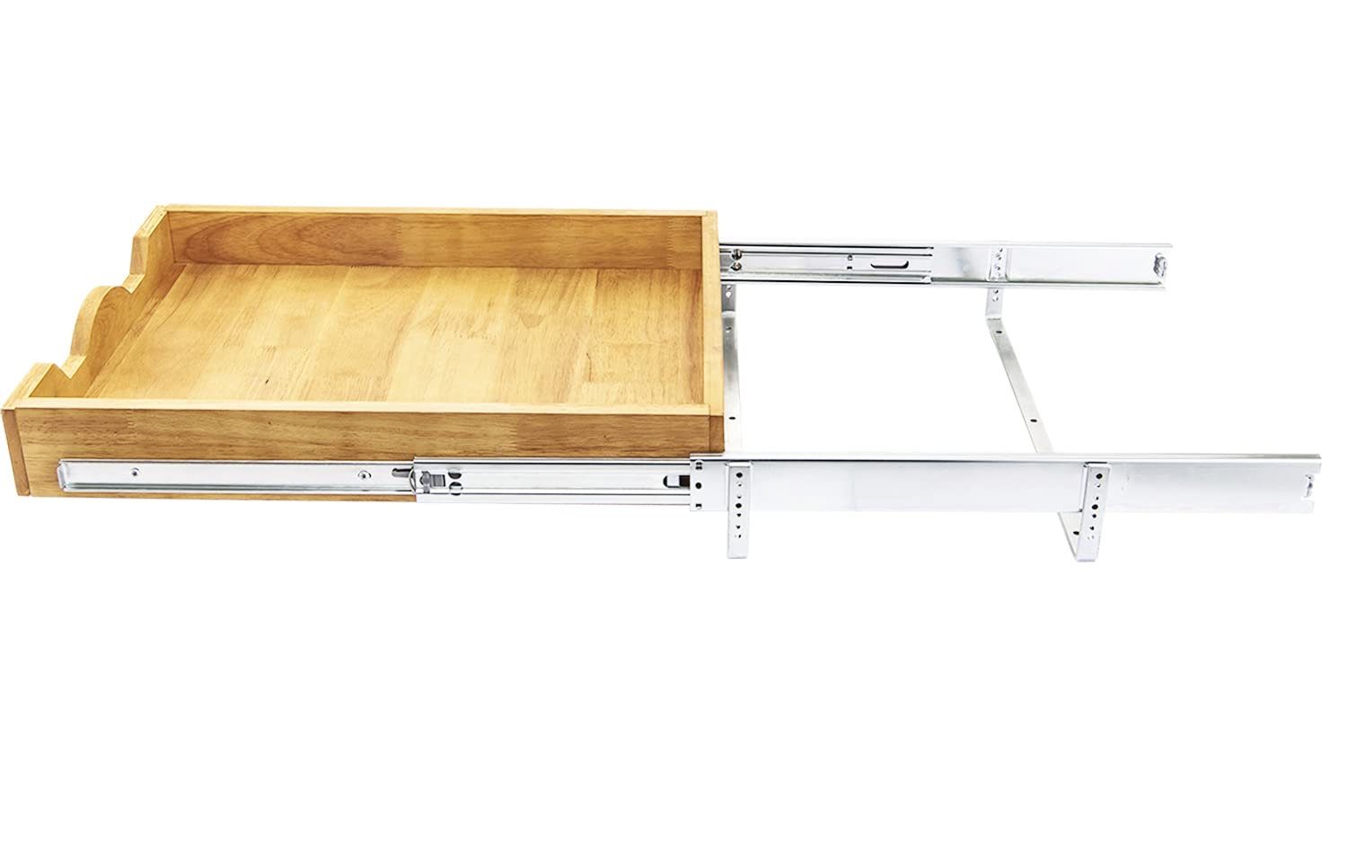 DINDON 1 Tier Pull Out Cabinet Organizer (20" W x 21" D) Single Tier Heavy Duty Slide Out Wood Drawer Under Sink Shelf Organization Storage