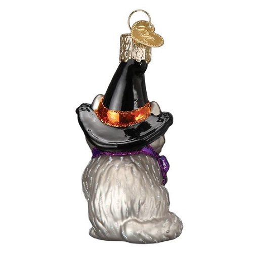 Old World Christmas Witch Kitten Glass Blown Ornament for Christmas Tree, Handcrafted Holiday Decoration, Halloween Collection