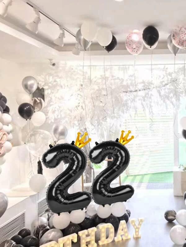 40 Inch Number 2 Balloons by Black 2 - Perfect for 2nd Birthday Party Decorations