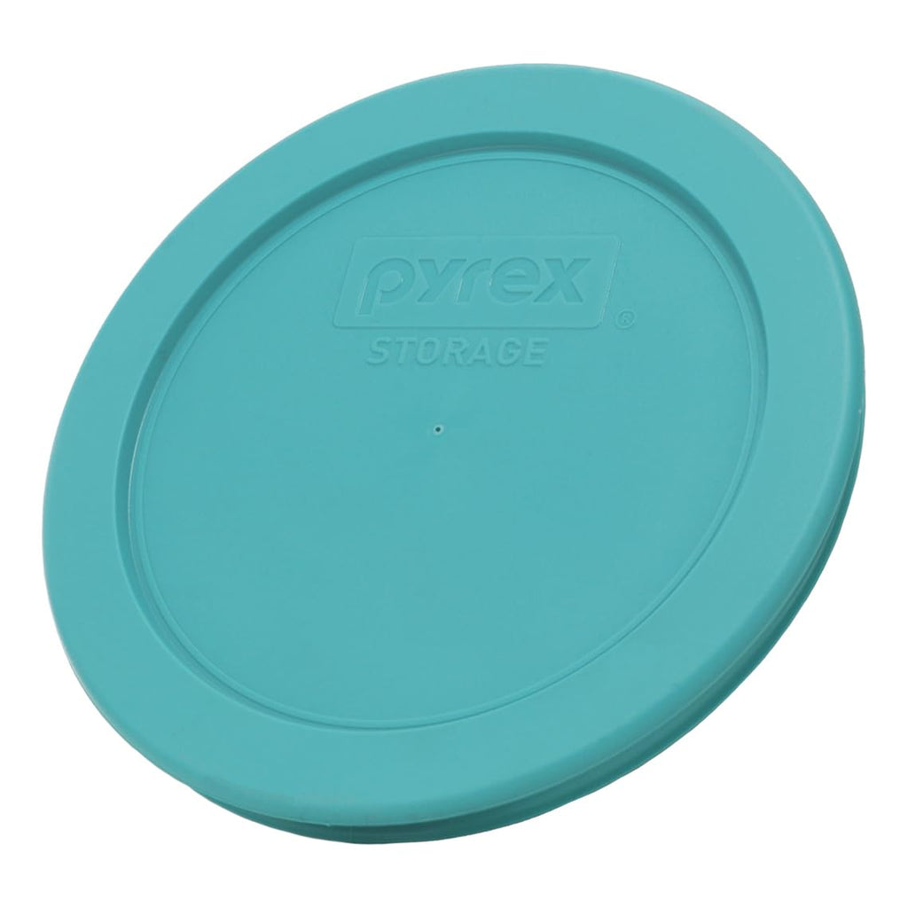 Pyrex (2) 7200-PC 2-Cup, (1) 7201-PC 4-Cup, (2) 7210-PC 3-Cup and (1) 7402-PC 6/7-Cup Turquoise Lids - Made in USA