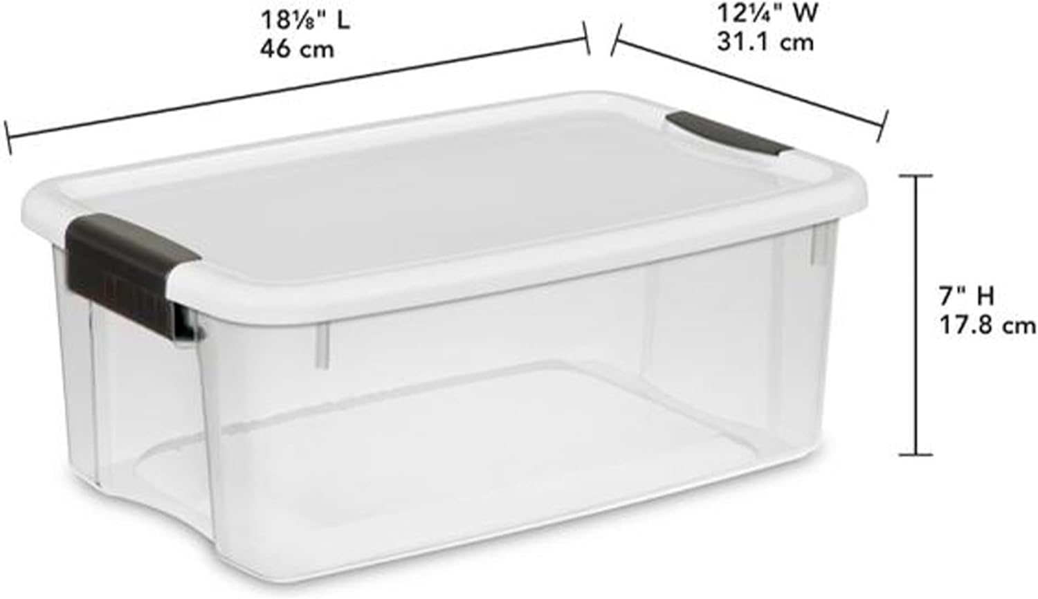 Sterilite Clear Plastic Storage Containers - Stackable 30 Quart & 18 Quart Bins with White Latching Lid | Organizing Solution (6 Pack)